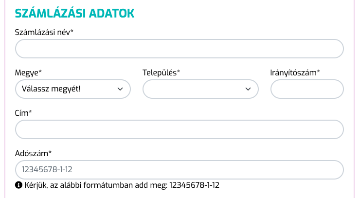Számlázási adatok